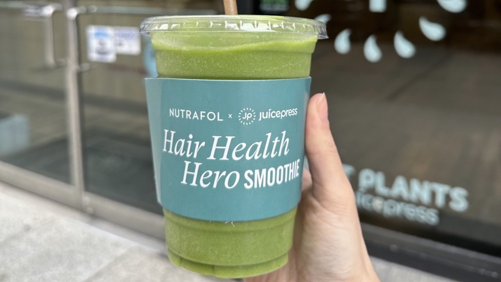 Nutrafol x Juice Press smoothie.