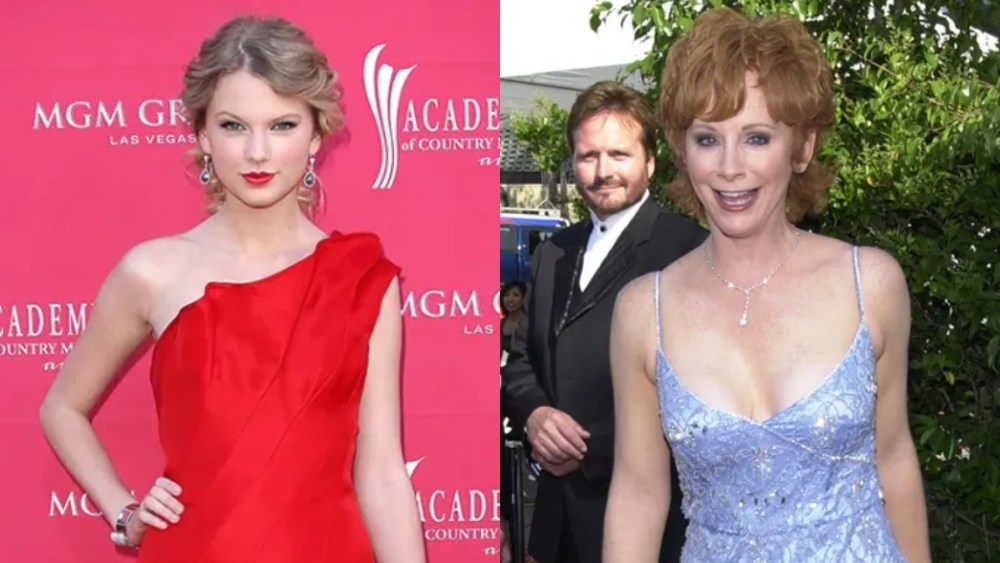 taylor swift, reba mcentire, acm awards red carpet fashion style