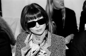 Anna Wintour attends Calvin Klein's Spring 1997 ready-to-wear show at the Dia Center for the Arts in New York City on November 1, 1996.