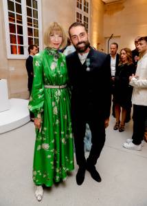 Anna Wintour and Giambattista Valli at the Chevalier de l’Ordre des Arts et des Lettres Ceremony for Giambattista Valli hosted by Diana Widmaier Picasso and Anna Wintour at Musée National Picasso-Paris on September 29, 2023 in Paris, France.