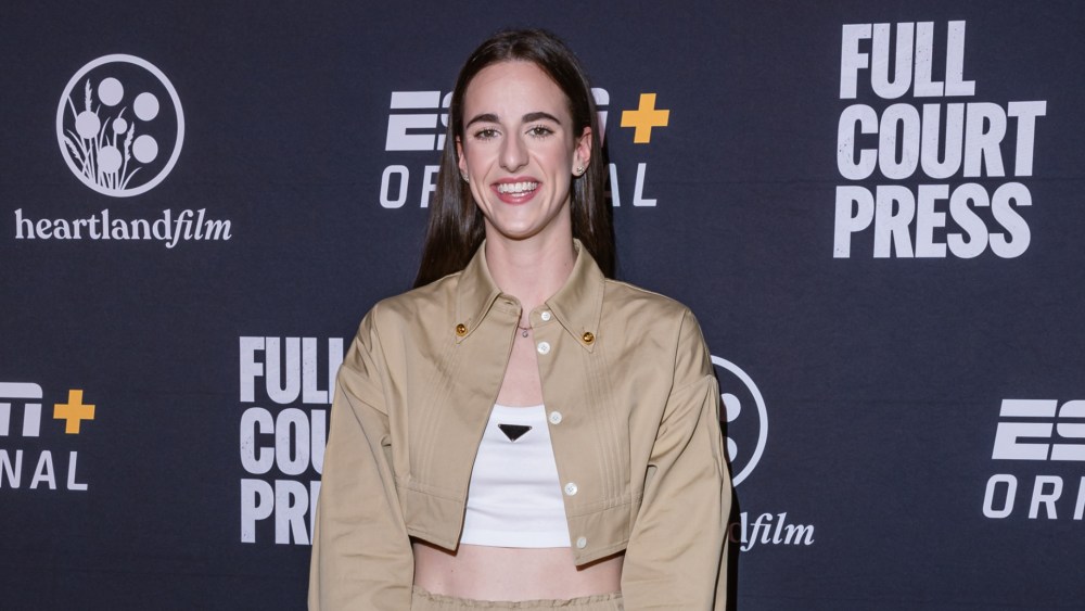 Caitlin Clark at the ESPN+ "Full Court Press" premiere on May 6 in Indianapolis.