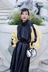 Molly Chiang front row at the Louis Vuitton Cruise 2025 show.