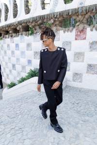 Jaden Smith front row at the Louis Vuitton Cruise 2025 show.