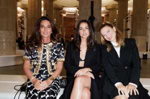Elisabetta Beccari, Ana de Armas and Lea Seydoux front row at the Louis Vuitton Cruise 2025 show.