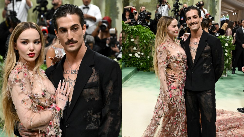 Dove Cameron and Damiano David at the 2024 Met Gala: "Sleeping Beauties: Reawakening Fashion" held at The Metropolitan Museum of Art on May 6 in New York City.