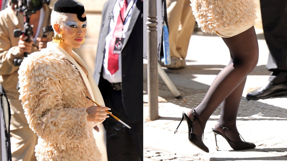 Doja Cat seen in pointed pumps at Schiaparelli Fashion Show in Paris