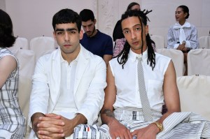 Omar Ayuso and Ghali at Thom Browne Fall 2024 Couture at Paris Fashion Week