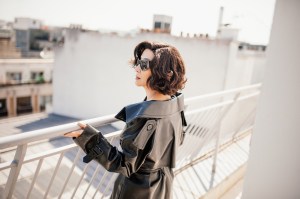 A look at Michelle Yeoh getting ready for the the Balenciaga show in Paris, France.