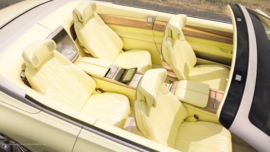 The Sollei is the first Cadillac concept vehicle to incorporate Fine Mycelium, a biobased material developed in collaboration with MycoWorks.