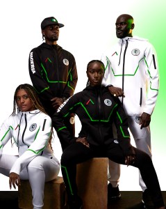 Team Nigeria wearing Actively Black designs for Paris 2024, best olympic uniform paris 2024