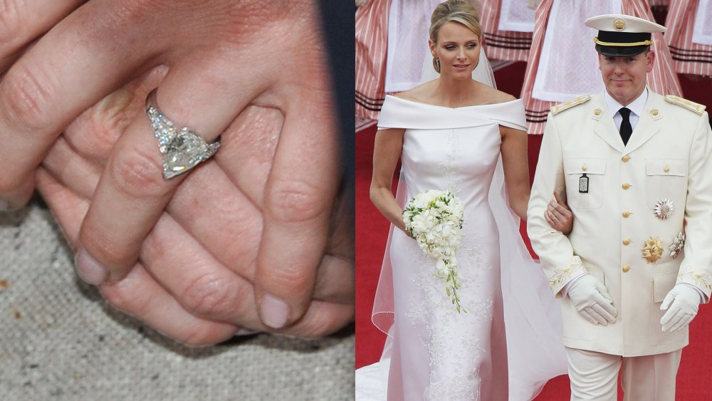 Princess Charlene of Monaco and Prince Albert II of Monaco leave the religious ceremony of the Royal Wedding of Prince Albert II of Monaco to Princess Charlene of Monaco at the Prince's Palace on July 2, 2011 in Monaco. 