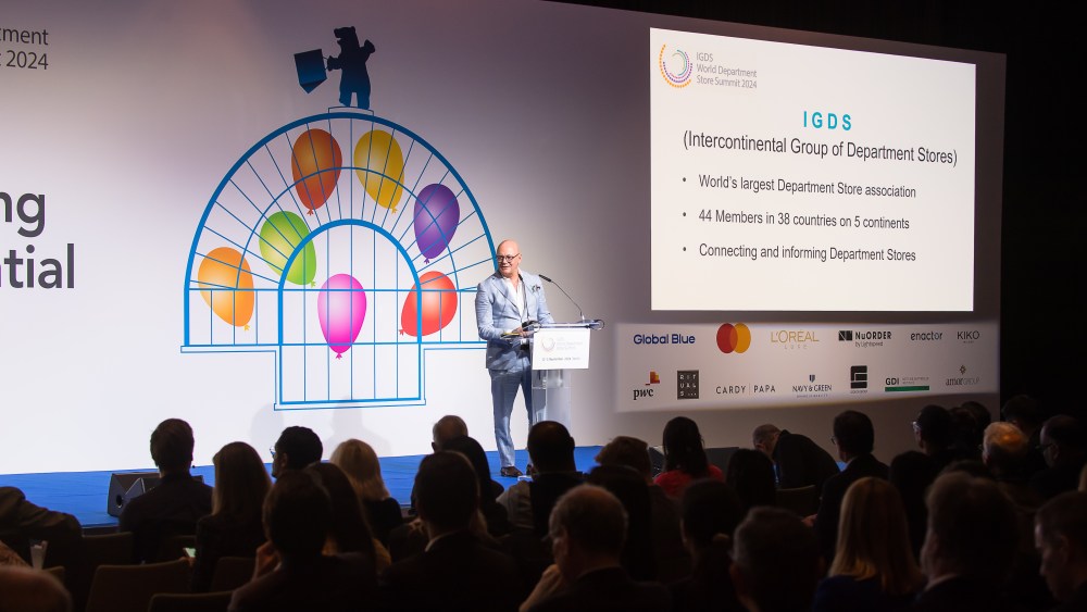 IGDS president André Maeder opens the World Department Store Summit in Berlin.