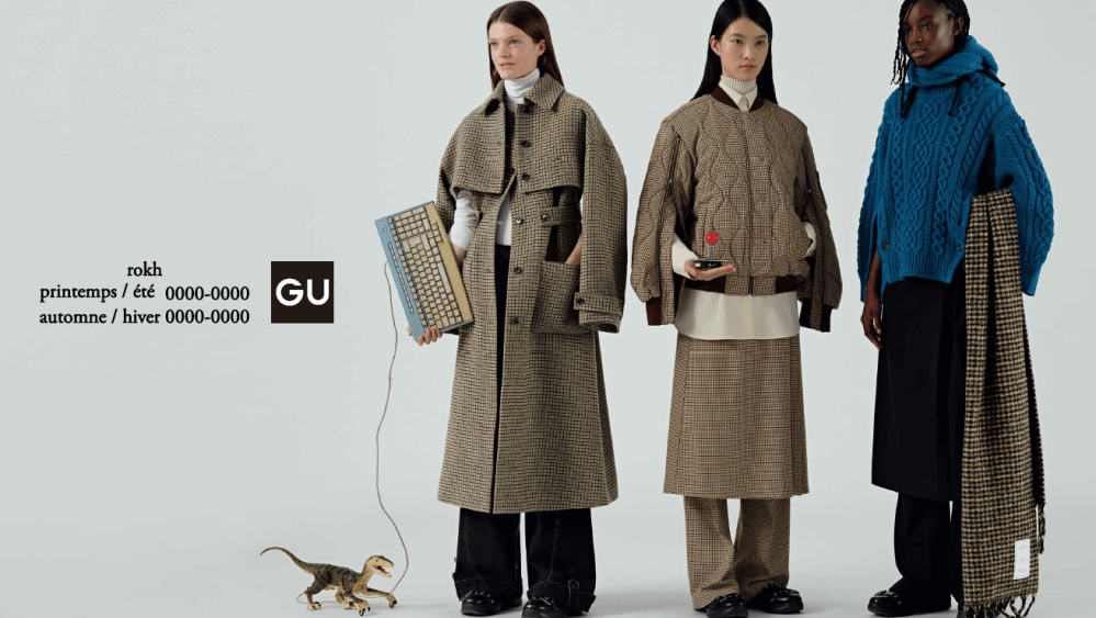A campaign visual of the GU x Rokh collaboration.