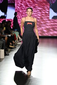A model walks the runway for Emma Joan Foley during the 17th annual Supima Design Competition at The Prince George Ballroom on September 05, 2024 in New York City.