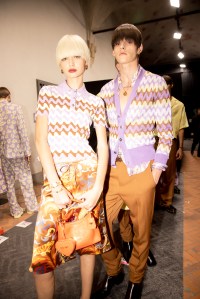 Backstage at Versace Spring 2025 Ready-To-Wear Collection at Milan Fashion Week