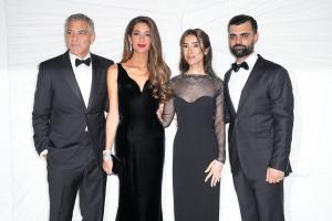 George Clooney, Amal Clooney, Nadia Murad, Abid Shamdeen at The Albies, Clooney Foundation for Justice - Arrivals on September 26, 2024 in New York, New York.