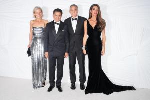 Zanny Minton Beddoes, Fareed Zakaria, George Clooney, Amal Clooney at The Albies, Clooney Foundation for Justice - Arrivals on September 26, 2024 in New York, New York.