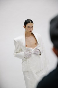 Backstage at the Palomo Spain spring 2025 ready-to-wear show at New York Fashion Week.