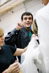 Backstage at the Palomo Spain spring 2025 ready-to-wear show at New York Fashion Week.