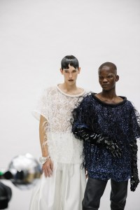 Backstage at the Palomo Spain spring 2025 ready-to-wear show at New York Fashion Week.