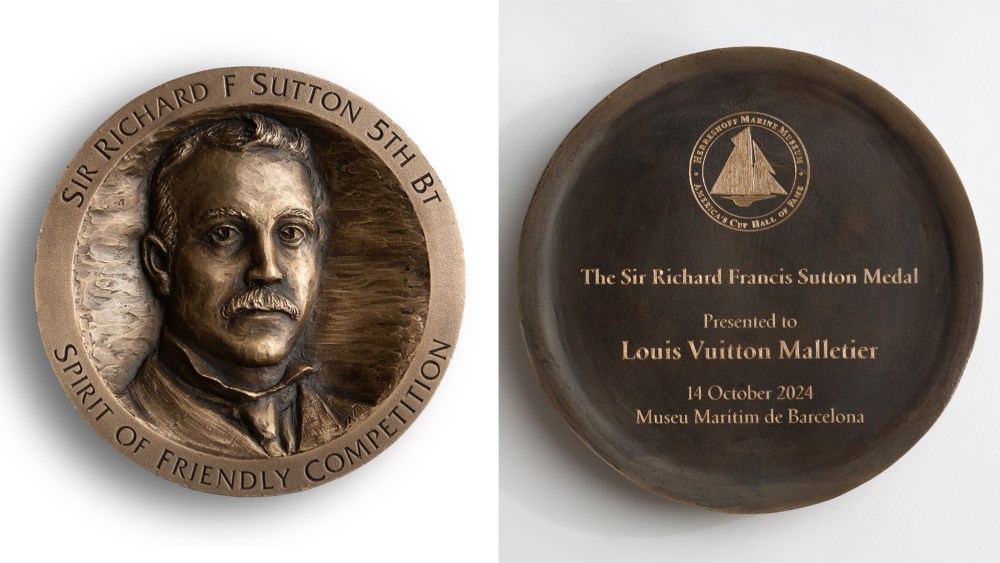 The Sir Richard Francis Sutton Medal was awarded to Louis Vuitton, which now enters the America's Cup Hall of Fame.