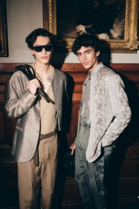 Backstage at the Giorgio Armani Spring 2025 ready-to-wear show