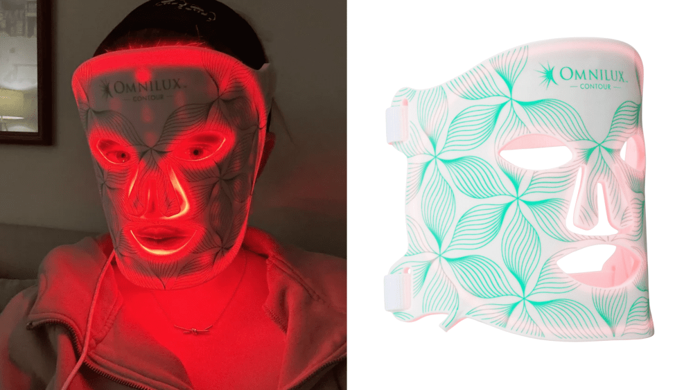 green and white red light therapy face mask 