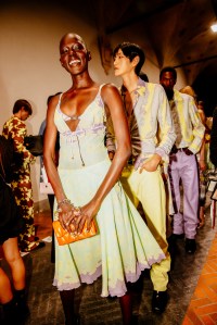 Backstage at Versace Spring 2025 Ready-to-Wear Collection