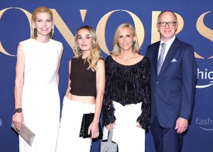 NEW YORK, NEW YORK - OCTOBER 29: (L-R) Amanda Smith, Chloe Fineman, Tory Burch, and James Fallon attend the 2024 WWD Honors at Cipriani South Street on October 29, 2024 in New York City.  (Photo by Michael Loccisano/WWD via Getty Images)