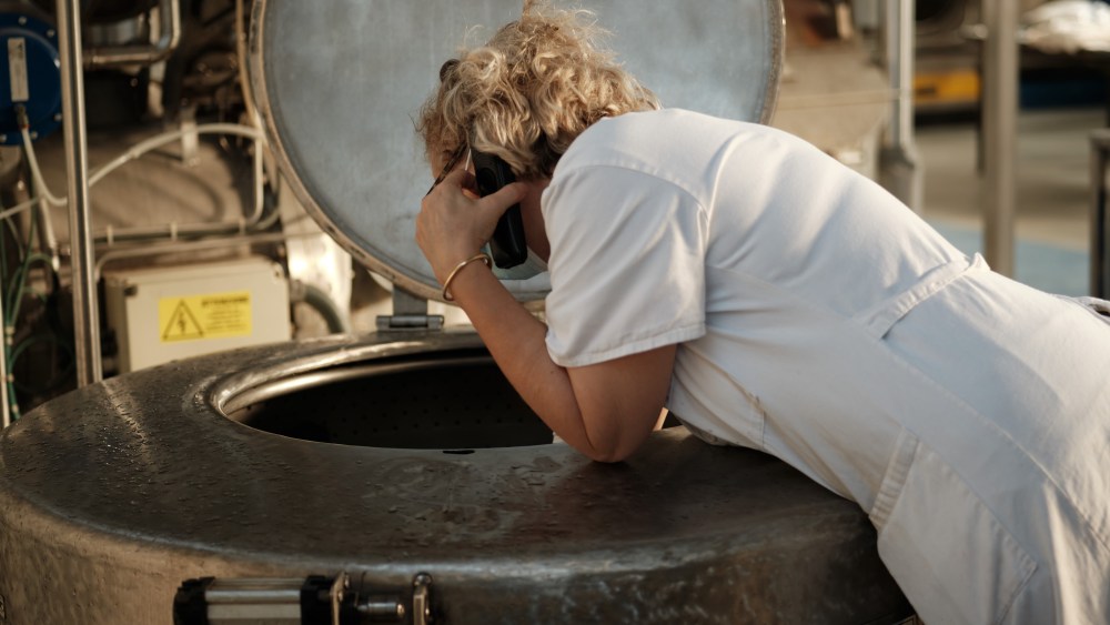 A Stone Island technician at work.