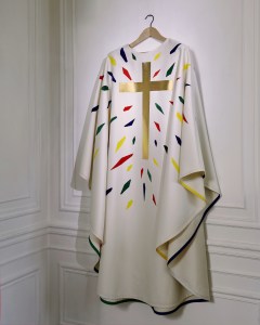 Jean-Charles de Castelbajac’s chasuble design for Notre-Dame de Paris.