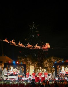 The scene at the Christmas at The Grove 23rd Annual Tree Lighting Celebration.