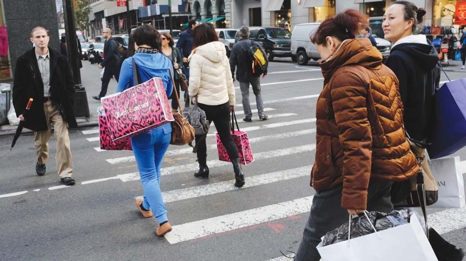Shoppers in New York.