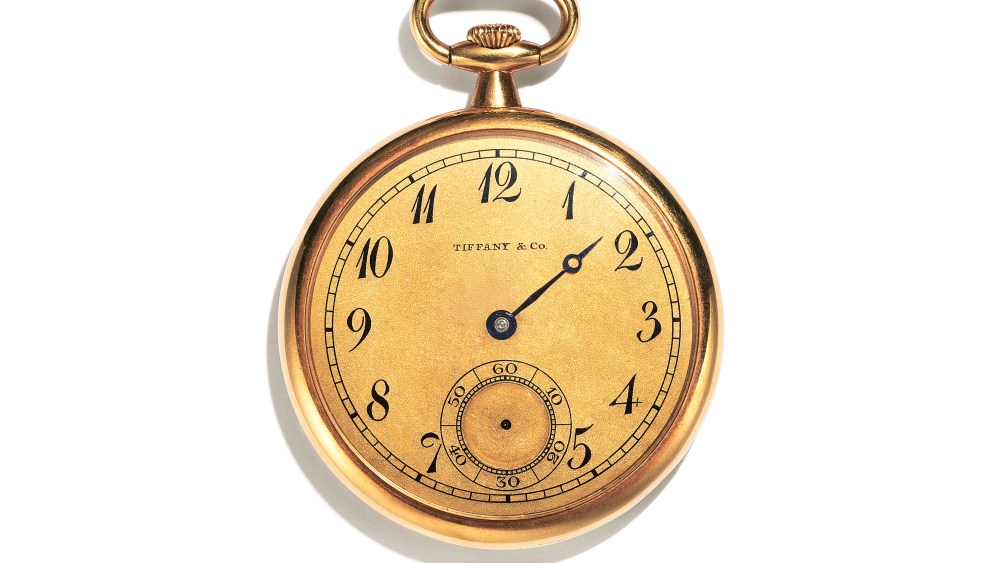 An 18k gold pocket watch, a gift from survivors of the Titanic to the Captain of the  R.M.S. Carpathia, acquired at auction  by Tiffany & Co. for $1.97 million