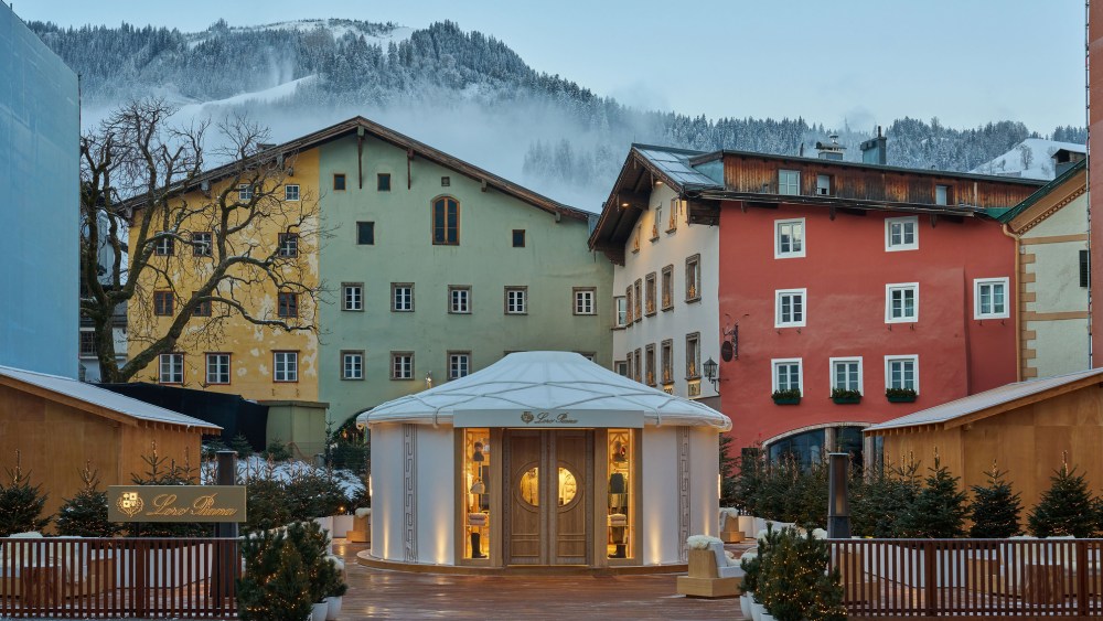 The Loro Piana pop-up store in Kitzbühel, Austria.