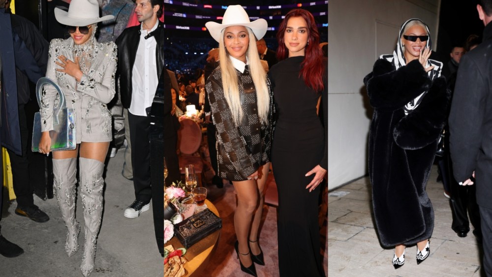 Beyonce, western, thigh-high boots, heels, sandal heels, red carpet, 2024