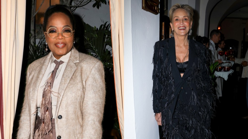 Oprah Winfrey, Sharon Stone, Brunello Cucinelli, dinner, Los Angeles