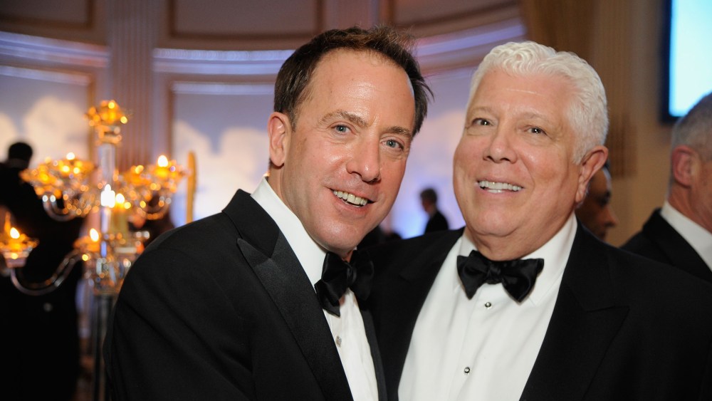 NEW YORK, NY - MAY 09:  Michael Cominotto (L) and Dennis Basso attend FIT's Annual Gala to Honor Dennis Basso, John and Laura Pomerantz and QVC at the Grand Ballroom at The Plaza Hotel on May 9, 2016 in New York City.  (Photo by Rabbani and Solimene Photography/Getty Images for FIT)