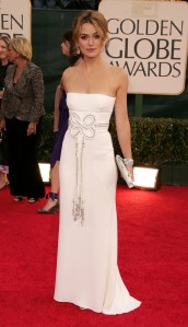 Keira Knightley in Valentino arrives to the 63rd Annual Golden Globe Awards at the Beverly Hilton on January 16, 2006.