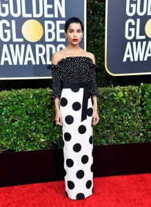 Zoë Kravitz in Saint Laurent attends the 77th Annual Golden Globe Awards at The Beverly Hilton Hotel on January 05, 2020.