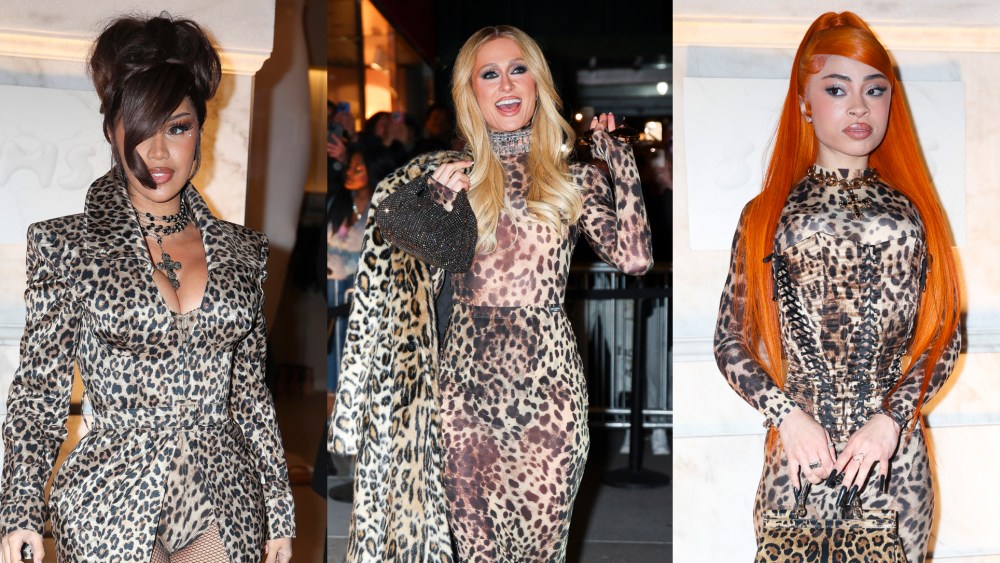 Cardi B, Paris HIlton and Ice Spice at Skims' New York flagship store opening party in Midtown on Dec. 12, 2024, in New York City.