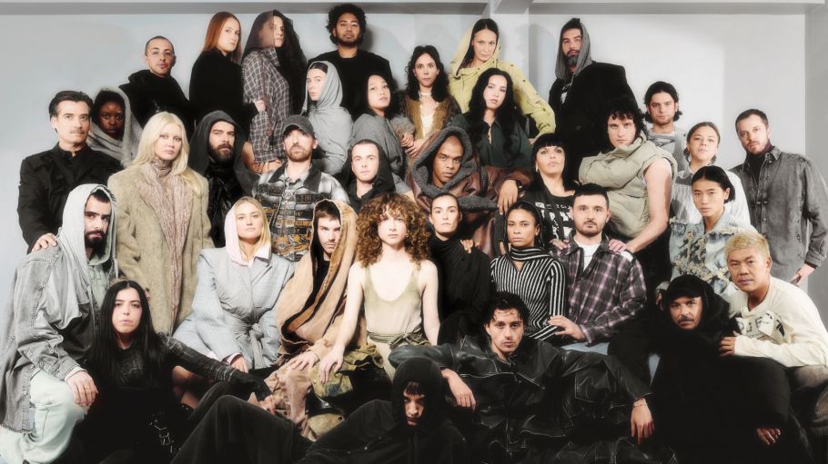 Glenn Martens and the past and present Y/Project team dressed in fall-winter 2024 and unreleased spring-summer 2025