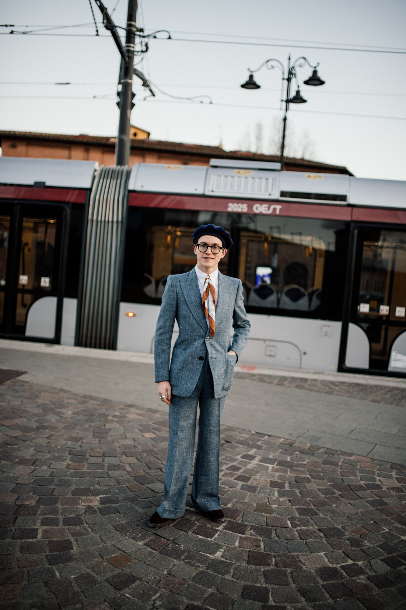 Street style at Pitti Uomo 107 in Florence, Italy, 2025.