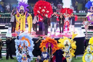 Harry Connick Jr. performs at Super Bowl LIX at Caesars Superdome on February 09, 2025 in New Orleans, Louisiana.