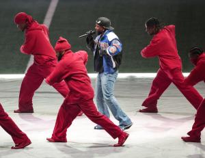 Kendrick Lamar performs at Super Bowl LIX at Caesars Superdome on February 09, 2025 in New Orleans, Louisiana.