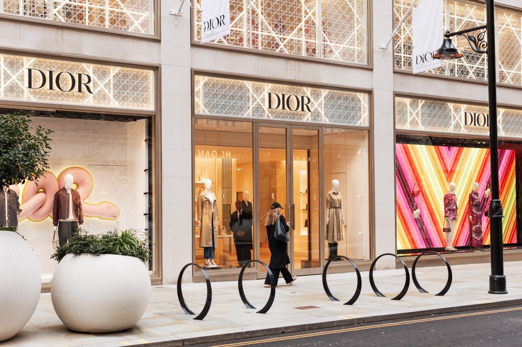 Dior store facade on Sloane Street in London