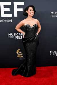 Raye in Giorgio Armani Privé