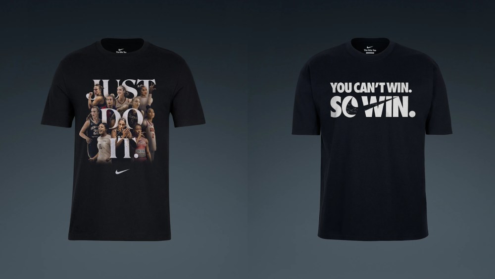 Nike's new Just Do It and So Win t-shirts.