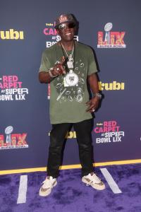 Flavor Flav at the Tubi Red Carpet during Super Bowl LIX at Caesars Superdome on February 09, 2025 in New Orleans, Louisiana.