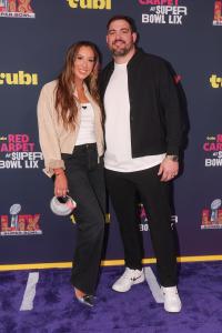 Heather Martin, Zack Martin at the Tubi Red Carpet during Super Bowl LIX at Caesars Superdome on February 09, 2025 in New Orleans, Louisiana.